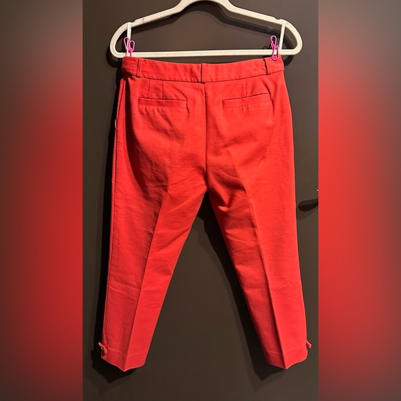 KATE SPADE Jackie Bow Lacquer Red Straight Leg Cropped Trouser Pants Size 4 - Picture 9 of 12